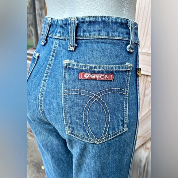 Urban Renewal Vintage Retro Sasson High Waisted Patchwork Bell Bottom Jeans~10~ - Picture 3 of 7
